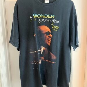 Stevie Wonder 2009 Gildan Black brail  Concert Tee - A Wonder Autumn Night